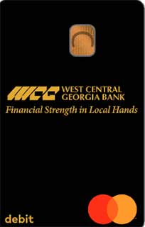 front of the West Central Georgia Bank Consumer Debit Card